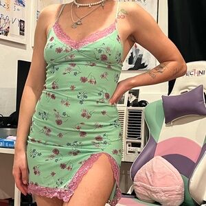 Cute floral slip dress with side slit